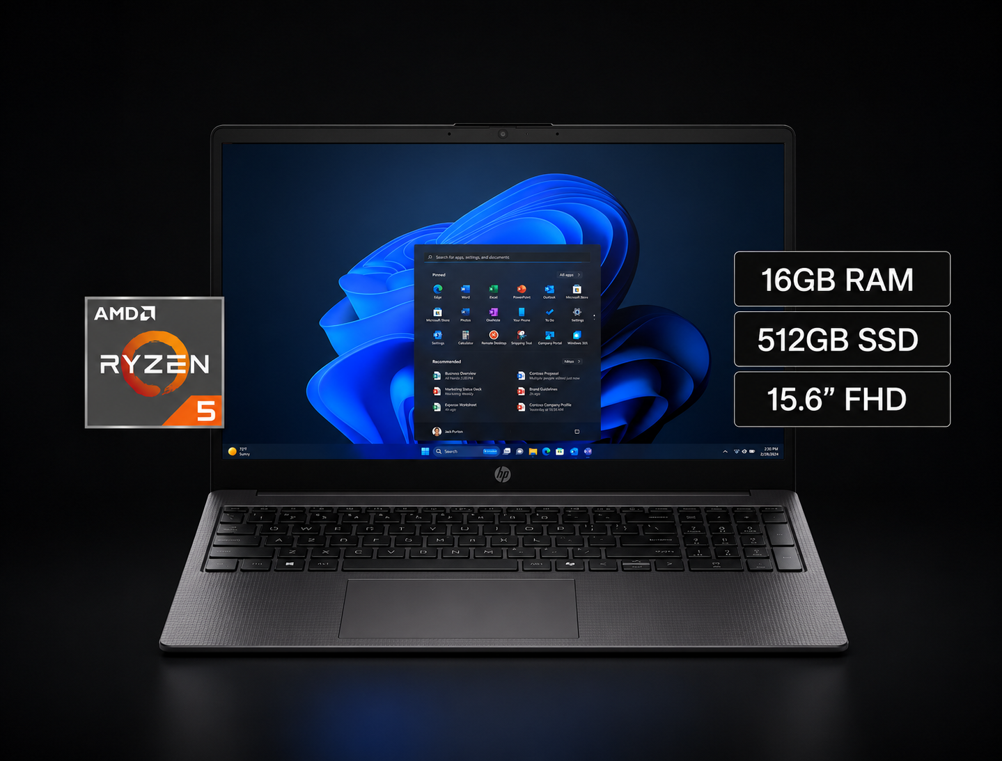Notebook HP 250R G10, 15.6" LCD LED HD SVA, Core 5-120U 1.4/5GHz, 16GB DDR4-3200MHz