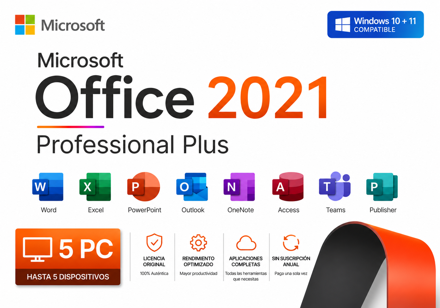 Microsoft office 2021 Professional Plus 5 PC